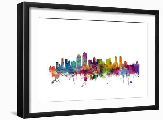 San Diego California Skyline-Michael Tompsett-Framed Art Print