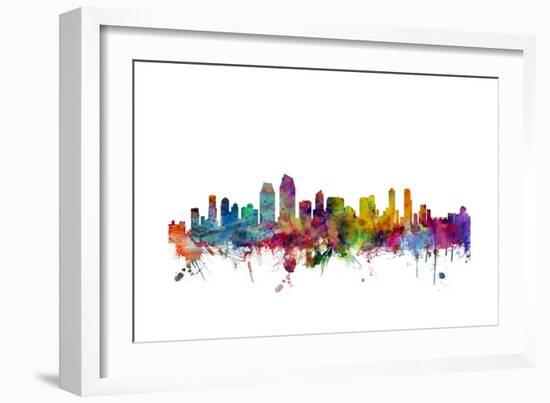 San Diego California Skyline-Michael Tompsett-Framed Art Print