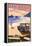 San Diego, California - Woody on Beach-Lantern Press-Framed Stretched Canvas