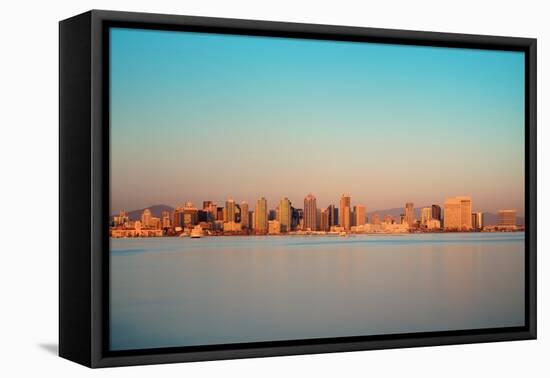 San Diego City Skyline and Bay at Sunset-Songquan Deng-Framed Premier Image Canvas