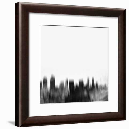 San Diego City Skyline - Black-NaxArt-Framed Art Print