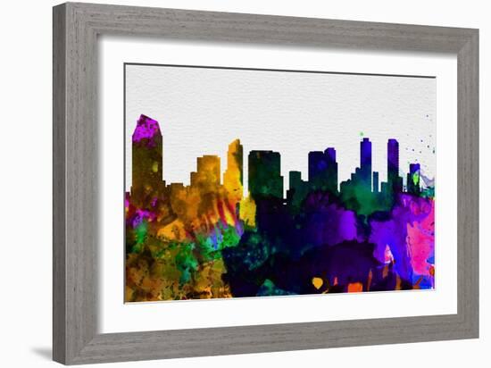 San Diego City Skyline-NaxArt-Framed Art Print