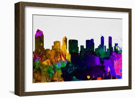 San Diego City Skyline-NaxArt-Framed Art Print