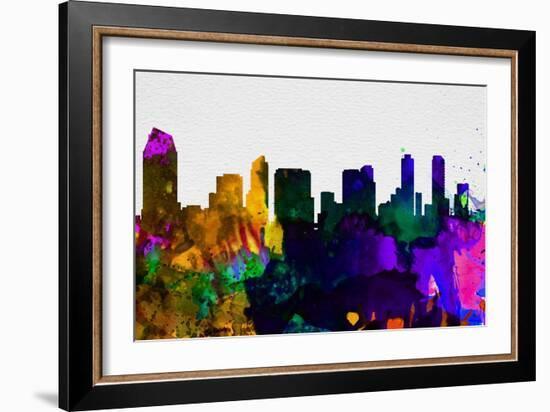 San Diego City Skyline-NaxArt-Framed Art Print