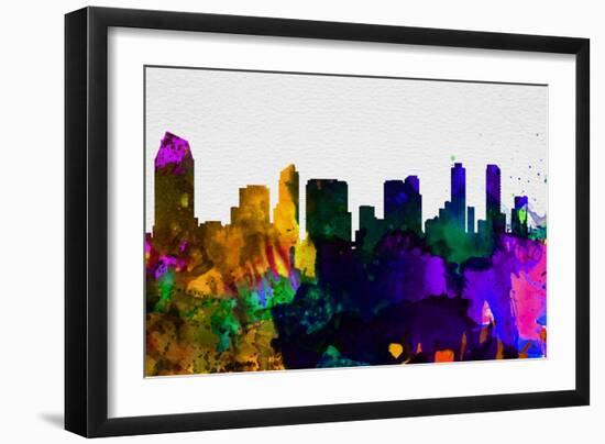 San Diego City Skyline-NaxArt-Framed Art Print