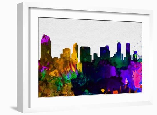 San Diego City Skyline-NaxArt-Framed Art Print