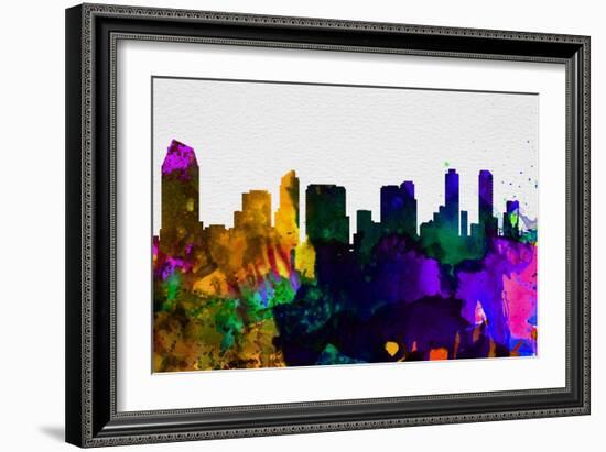 San Diego City Skyline-NaxArt-Framed Art Print