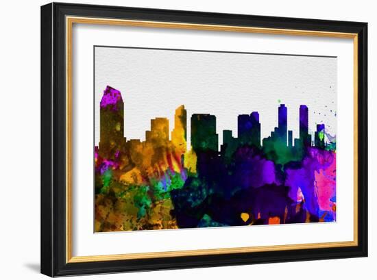 San Diego City Skyline-NaxArt-Framed Art Print