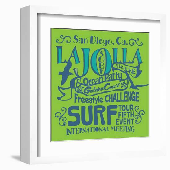 San Diego La Jolla Surfing-null-Framed Art Print