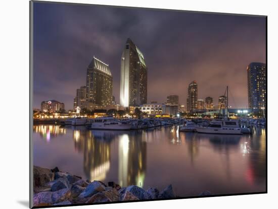 San Diego Marina and Skyline at Dusk, California, United States of America, North America-Sergio Pitamitz-Mounted Photographic Print