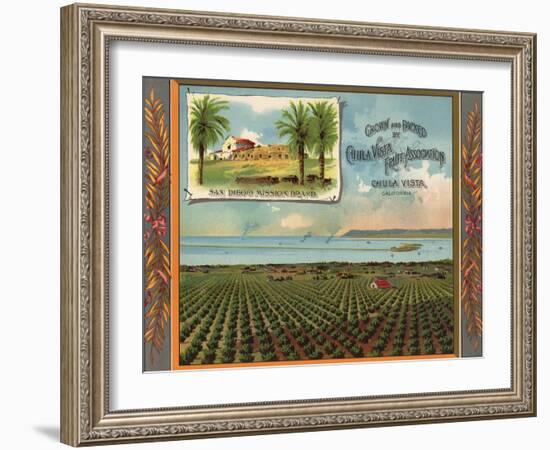 San Diego Mission Brand - Chula Vista, California - Citrus Crate Label-Lantern Press-Framed Art Print