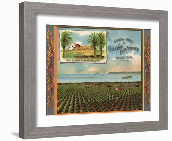 San Diego Mission Brand - Chula Vista, California - Citrus Crate Label-Lantern Press-Framed Art Print