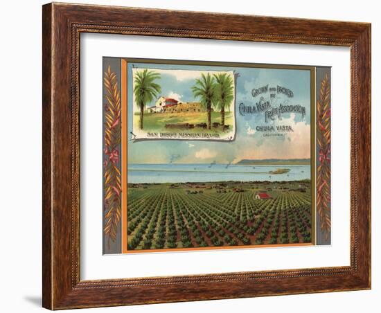 San Diego Mission Brand - Chula Vista, California - Citrus Crate Label-Lantern Press-Framed Art Print