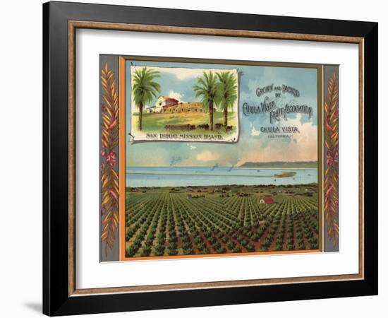 San Diego Mission Brand - Chula Vista, California - Citrus Crate Label-Lantern Press-Framed Art Print