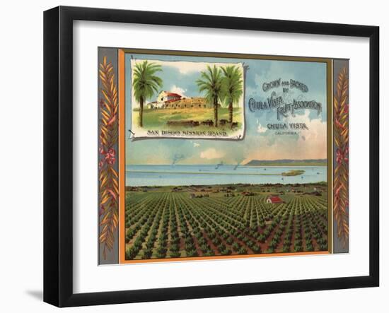 San Diego Mission Brand - Chula Vista, California - Citrus Crate Label-Lantern Press-Framed Art Print