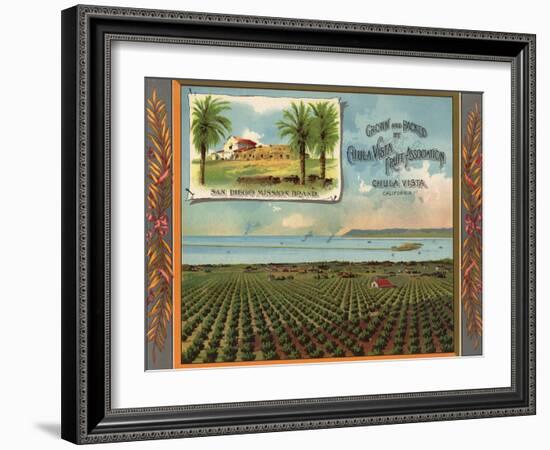 San Diego Mission Brand - Chula Vista, California - Citrus Crate Label-Lantern Press-Framed Art Print