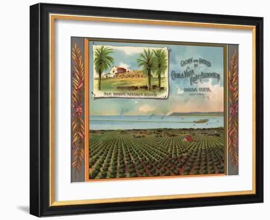 San Diego Mission Brand - Chula Vista, California - Citrus Crate Label-Lantern Press-Framed Art Print