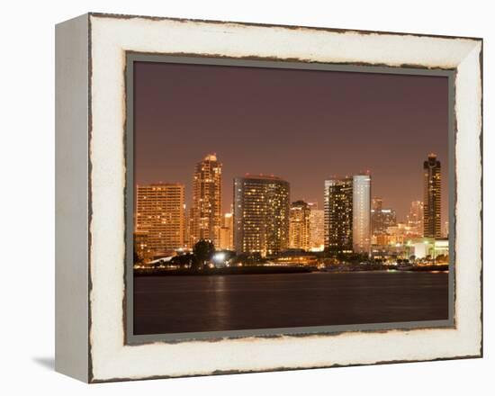 San Diego Skyline at Dusk From Coronado Island, California, United States of America, North America-Sergio Pitamitz-Framed Premier Image Canvas