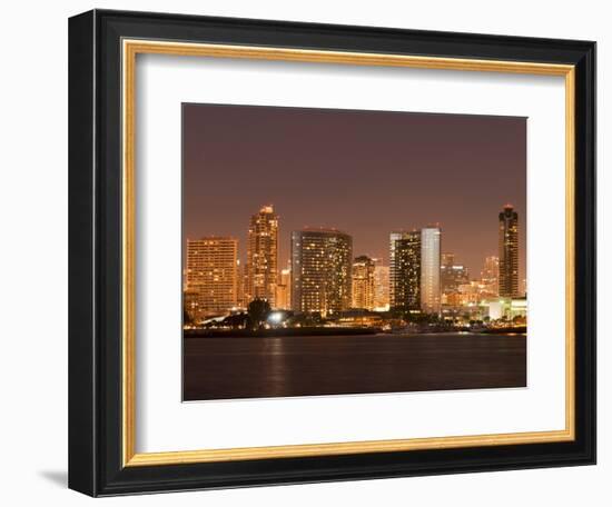 San Diego Skyline at Dusk From Coronado Island, California, United States of America, North America-Sergio Pitamitz-Framed Photographic Print