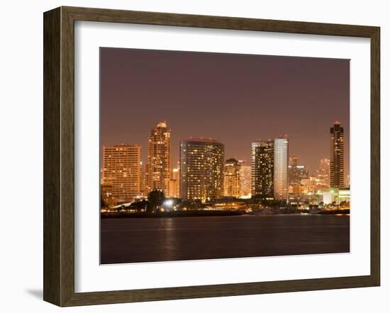 San Diego Skyline at Dusk From Coronado Island, California, United States of America, North America-Sergio Pitamitz-Framed Photographic Print