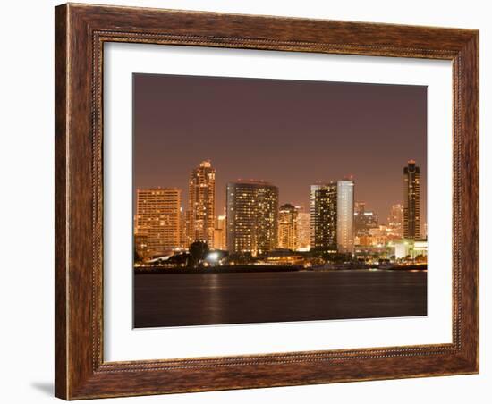 San Diego Skyline at Dusk From Coronado Island, California, United States of America, North America-Sergio Pitamitz-Framed Photographic Print