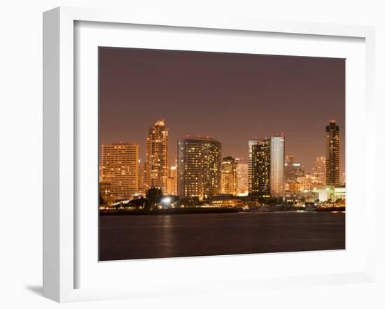 San Diego Skyline at Dusk From Coronado Island, California, United States of America, North America-Sergio Pitamitz-Framed Photographic Print