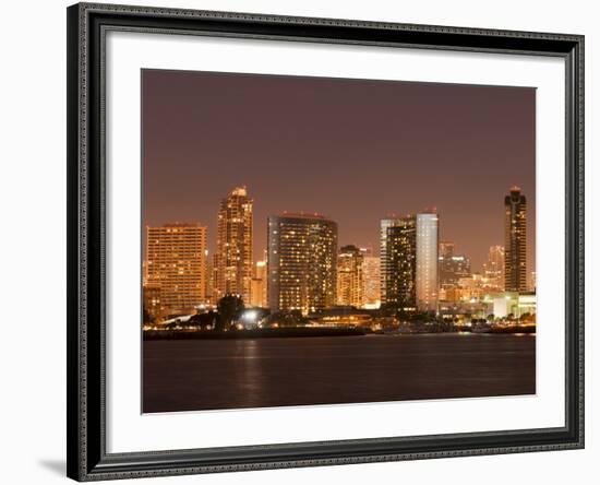 San Diego Skyline at Dusk From Coronado Island, California, United States of America, North America-Sergio Pitamitz-Framed Photographic Print