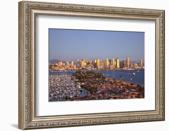 San Diego Skyline with Harbor Island Boats, California, USA, Summer-Stuart Westmorland-Framed Photographic Print