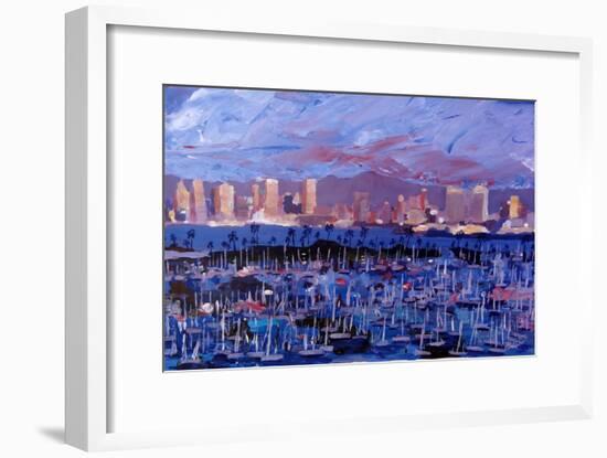 San Diego Skyline with Marina at Dusk-Markus Bleichner-Framed Art Print