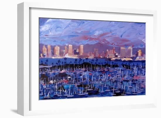 San Diego Skyline with Marina at Dusk-Markus Bleichner-Framed Art Print