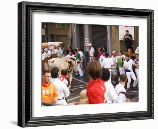 San Fermin, Running of the Bulls Festival, Pamplona, Navarra, Euskadi, Spain-Christian Kober-Framed Photographic Print