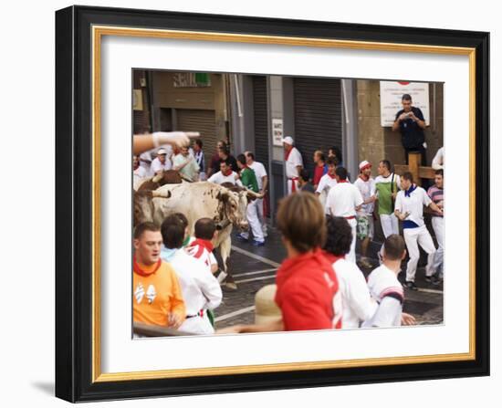 San Fermin, Running of the Bulls Festival, Pamplona, Navarra, Euskadi, Spain-Christian Kober-Framed Photographic Print