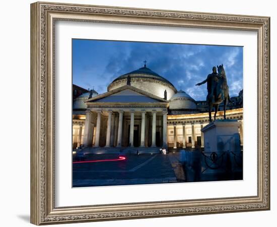 San Francesco Di Paola and Piazza Del Plebiscito, Naples, Campania, Italy, Europe-Charles Bowman-Framed Photographic Print