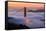 San Francisco At Sunrise, Behind The Golden Gate Bridge And A Low Blanket Of Fog-Joe Azure-Framed Stretched Canvas