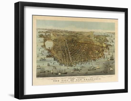 San Francisco Birds Eye View, c.1878-Charles R^ Parsons-Framed Art Print