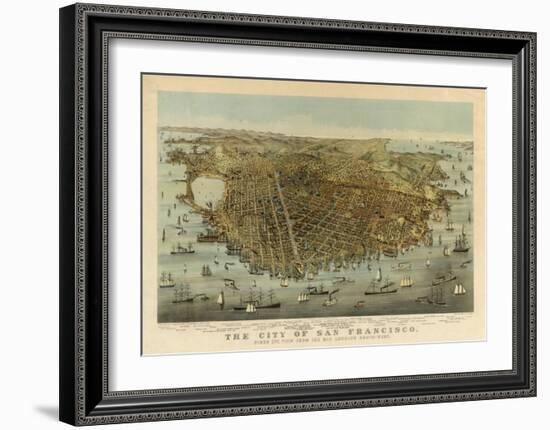 San Francisco Birds Eye View, c.1878-Charles R^ Parsons-Framed Art Print