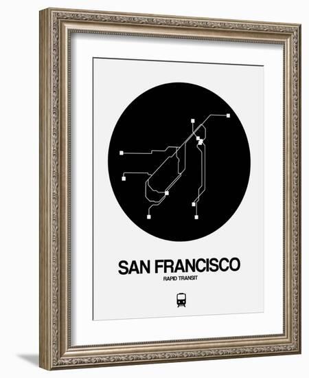 San Francisco Black Subway Map-NaxArt-Framed Art Print