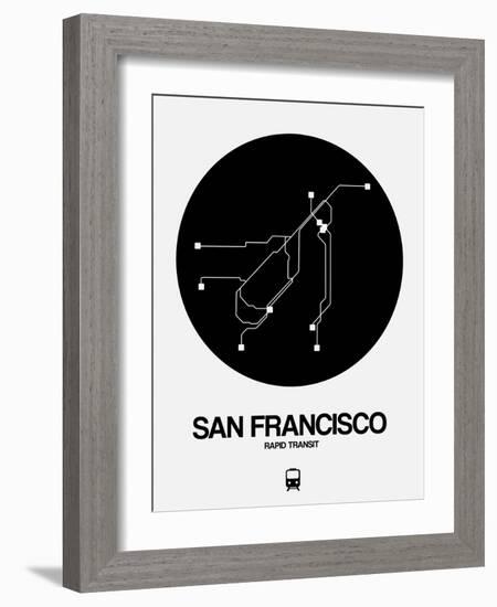 San Francisco Black Subway Map-NaxArt-Framed Art Print