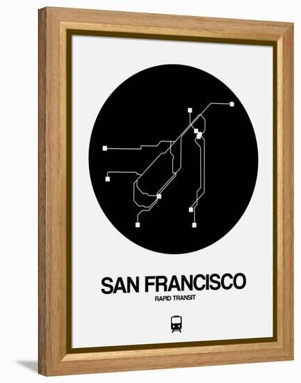 San Francisco Black Subway Map-NaxArt-Framed Stretched Canvas