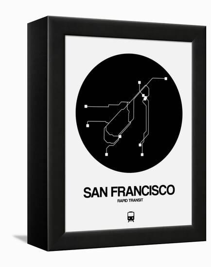 San Francisco Black Subway Map-NaxArt-Framed Stretched Canvas