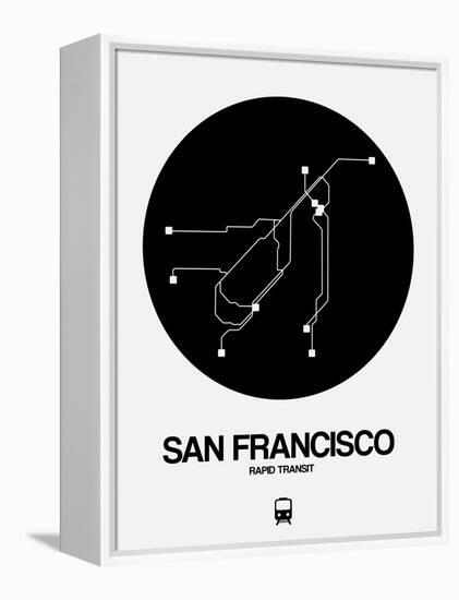 San Francisco Black Subway Map-NaxArt-Framed Stretched Canvas
