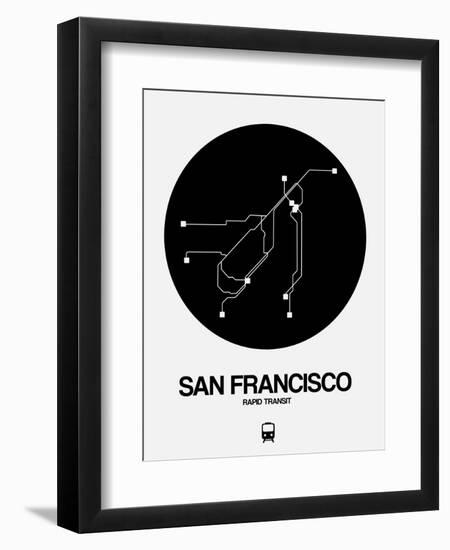 San Francisco Black Subway Map-NaxArt-Framed Art Print
