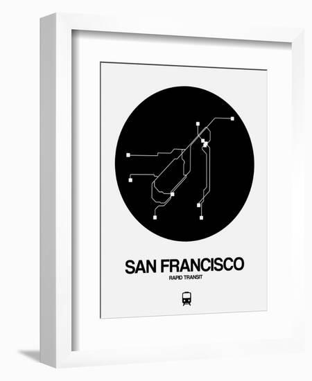 San Francisco Black Subway Map-NaxArt-Framed Art Print