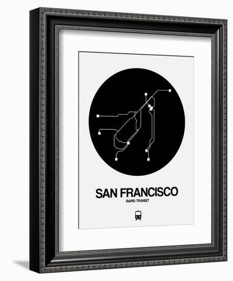 San Francisco Black Subway Map-NaxArt-Framed Art Print