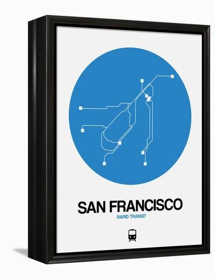 San Francisco Blue Subway Map-NaxArt-Framed Stretched Canvas