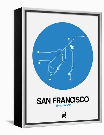 San Francisco Blue Subway Map-NaxArt-Framed Stretched Canvas