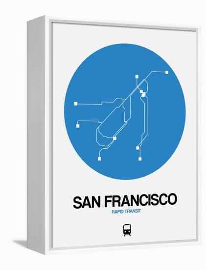 San Francisco Blue Subway Map-NaxArt-Framed Stretched Canvas