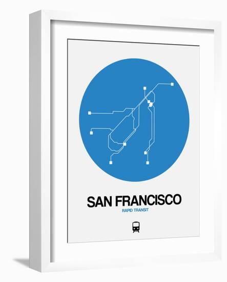 San Francisco Blue Subway Map-NaxArt-Framed Art Print