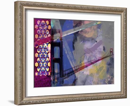 San Francisco Bridge Abstract II-Sisa Jasper-Framed Art Print