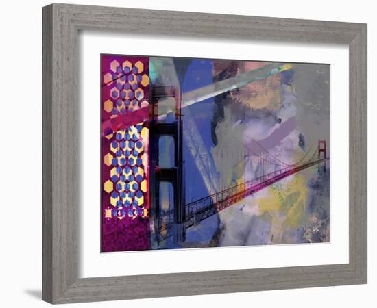 San Francisco Bridge Abstract II-Sisa Jasper-Framed Art Print